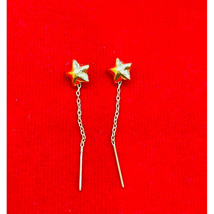 正品 14K 金耳环（1 克）- KMDGOLD