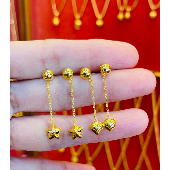 正品 14K 金耳环（1 克）- KMDGOLD