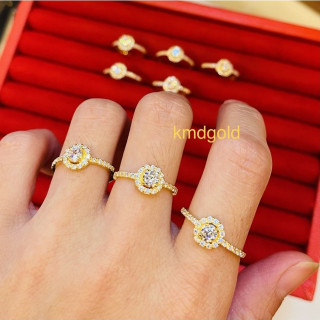 真金戒指 | KMDGold 锆石镶嵌 | 14K