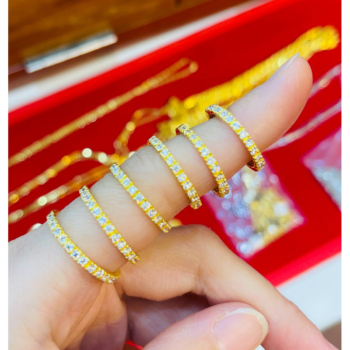 真金戒指 | KMDGold 锆石镶嵌 | 14K