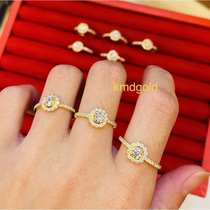 真金戒指 | KMDGold 锆石镶嵌 | 14K