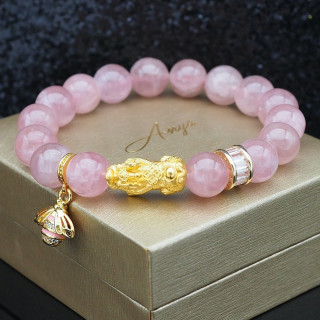 Gold Pi Xiu Amulet | Pure Gold Fortune Charm with Auspicious Stones