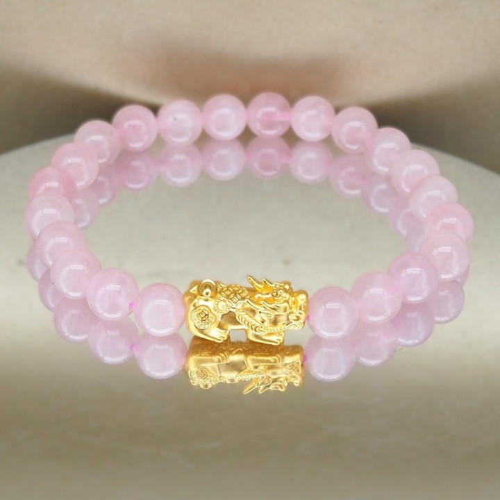 Gold Pi Xiu Amulet | Pure Gold Fortune Charm with Auspicious Stones