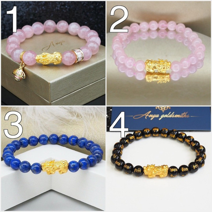 Gold Pi Xiu Amulet | Pure Gold Fortune Charm with Auspicious Stones