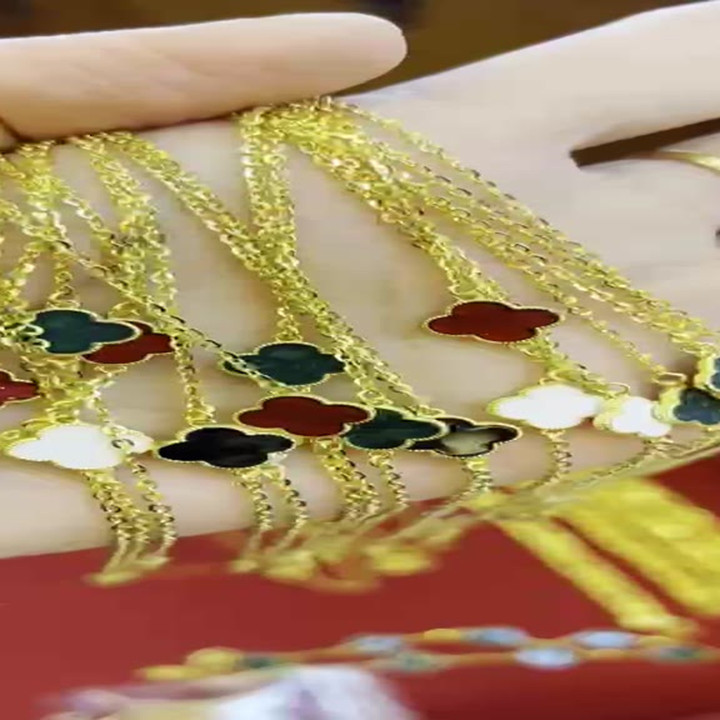 正品黄金KMDGold梵克雅宝珐琅手链