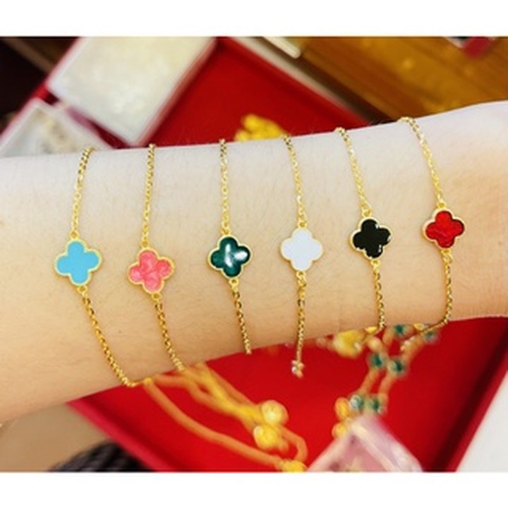 正品黄金KMDGold梵克雅宝珐琅手链