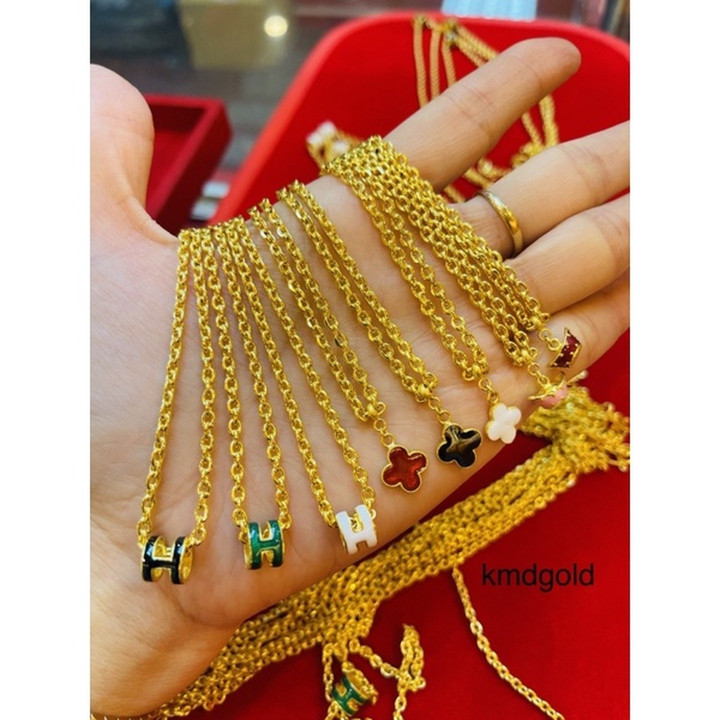 纯金项链 | KMDGold 96.5%，珐琅设计