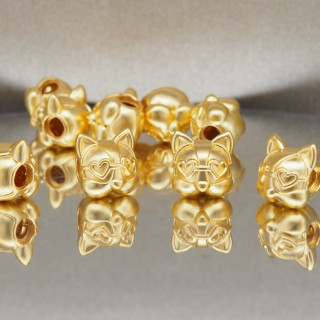 奢华黄金安雅狗狗吊坠 - .999 纯金