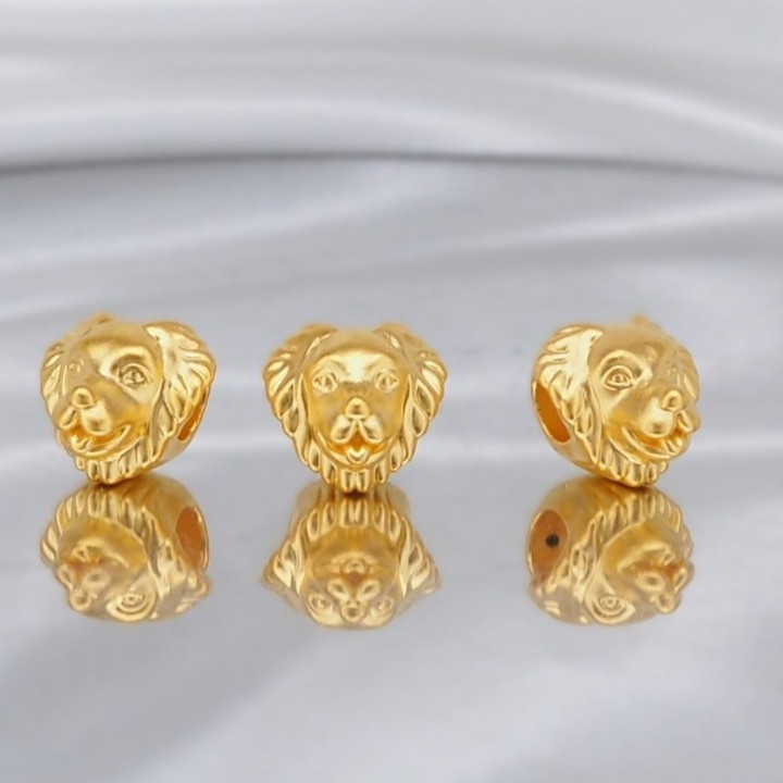 奢华黄金安雅狗狗吊坠 - .999 纯金