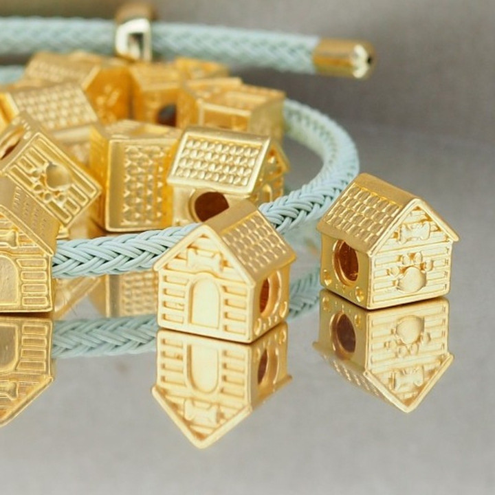 奢华黄金安雅狗狗吊坠 - .999 纯金