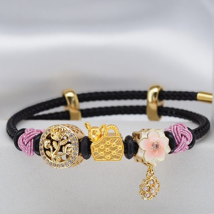 奢华黄金安雅狗狗吊坠 - .999 纯金