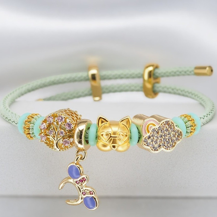 奢华黄金安雅狗狗吊坠 - .999 纯金