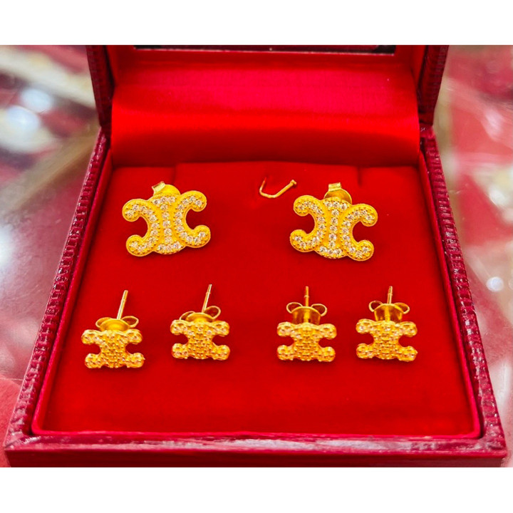 正品 1/2-1 Salung 泰国金耳环