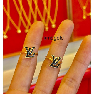 正品黄金半萨鲁昂戒指 - KMDGold 18k