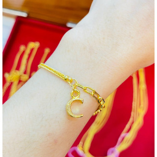 Genuine Gold Initial Bracelet (96.5% Pure) - KMDGOLD