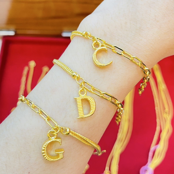 Genuine Gold Initial Bracelet (96.5% Pure) - KMDGOLD