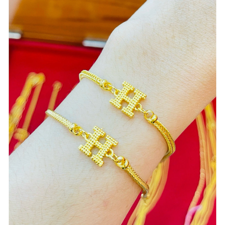 Genuine Gold Initial Bracelet (96.5% Pure) - KMDGOLD