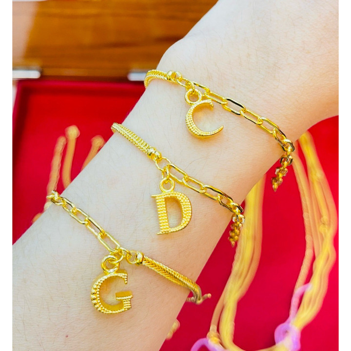 Genuine Gold Initial Bracelet (96.5% Pure) - KMDGOLD