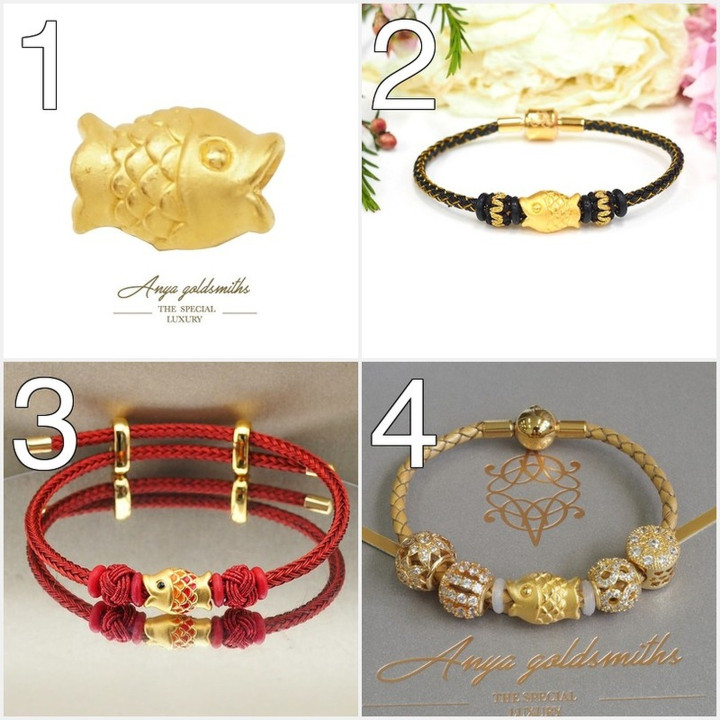 纯金安雅小鱼吊坠 - 小巧精致的礼物