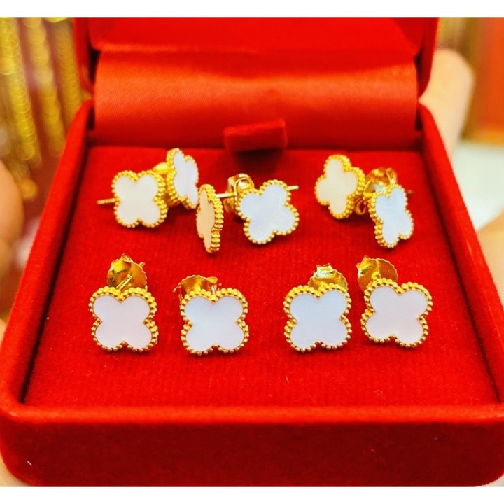 96.5%纯金珐琅耳环 - KMDGold