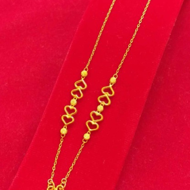 14K金萨隆项链 - 侧挂式链设计