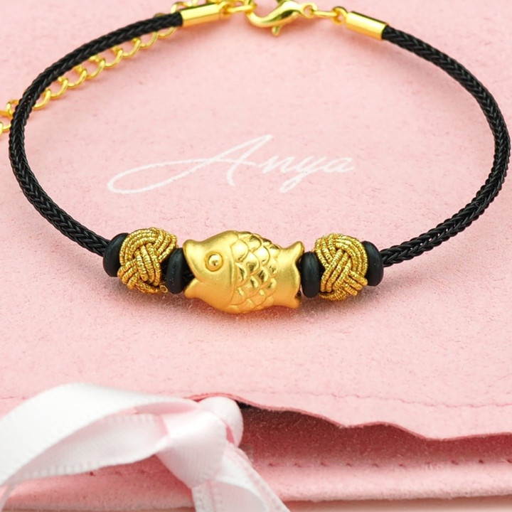 纯金安雅小鱼吊坠 - 小巧精致的礼物