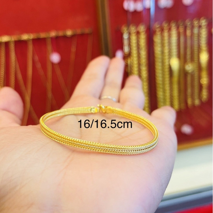 Genuine Gold KMDGold "Salung" Bracelet - All Benz Pattern