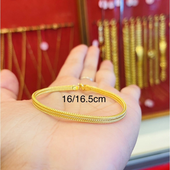 Genuine Gold KMDGold "Salung" Bracelet - All Benz Pattern