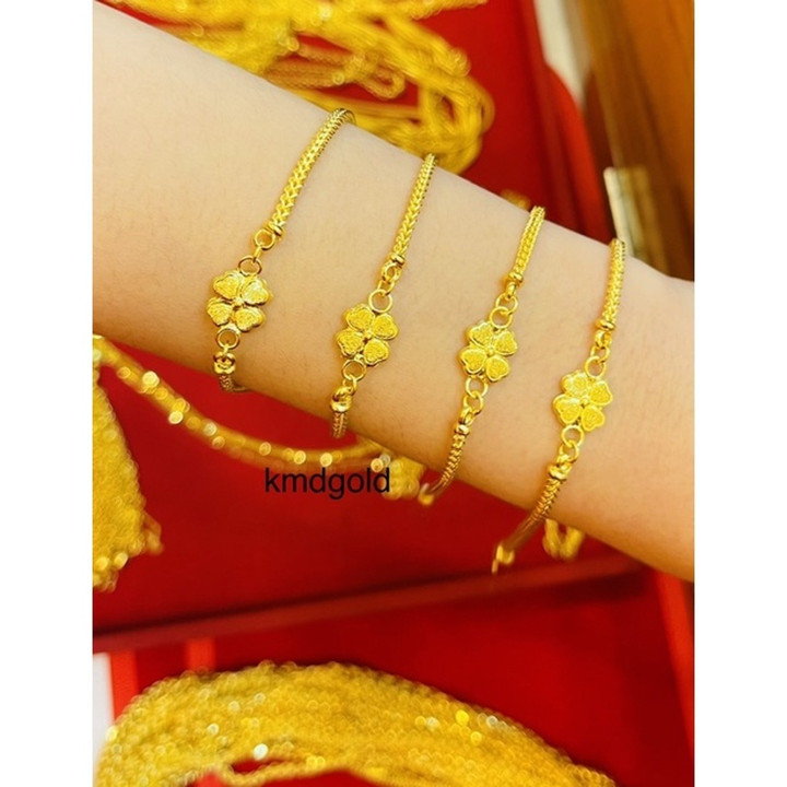 Genuine Gold KMDGold "Salung" Bracelet - All Benz Pattern