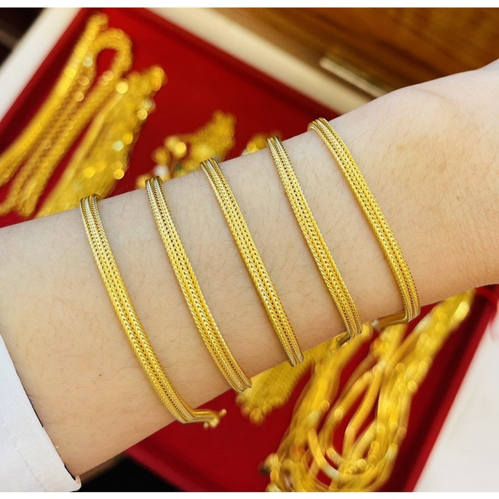 Genuine Gold KMDGold "Salung" Bracelet - All Benz Pattern