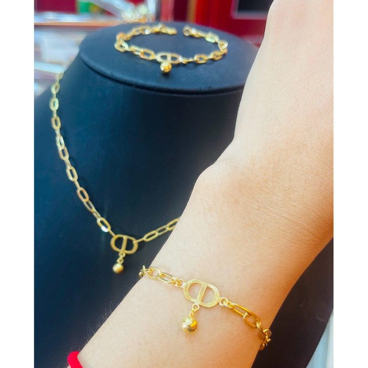 真金项链和手链套装 | KMDGold