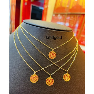 真金心形吊坠项链（1 Salung）