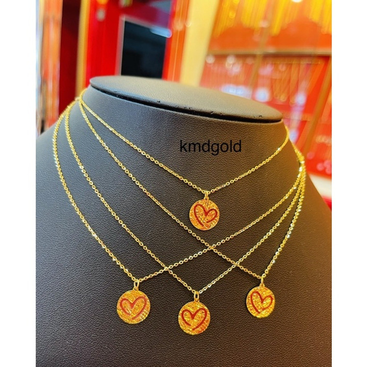 Genuine Gold Heart Pendant Necklace (1 Salung)