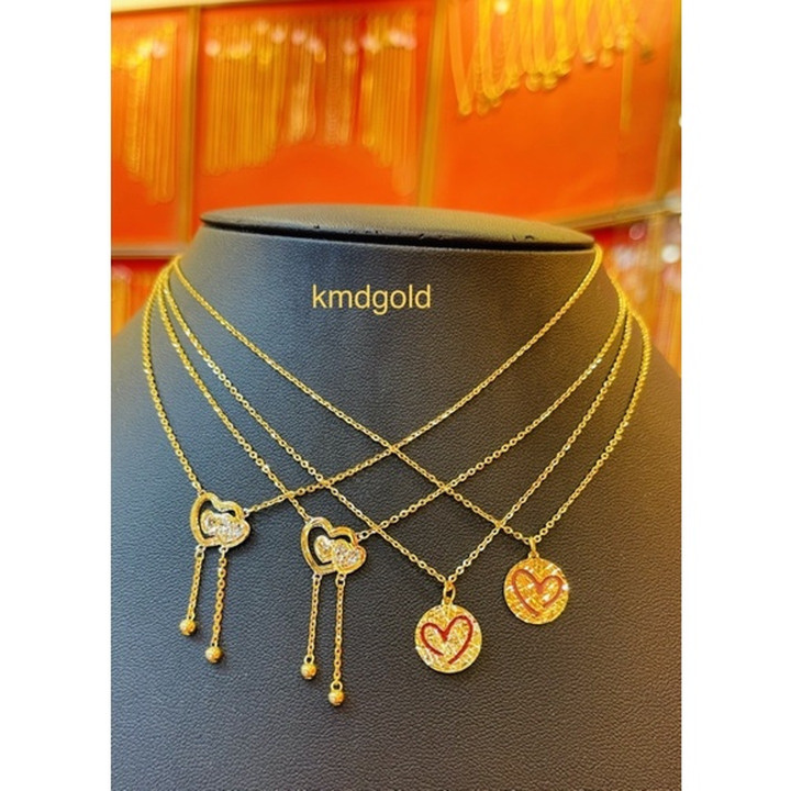 Genuine Gold Heart Pendant Necklace (1 Salung)
