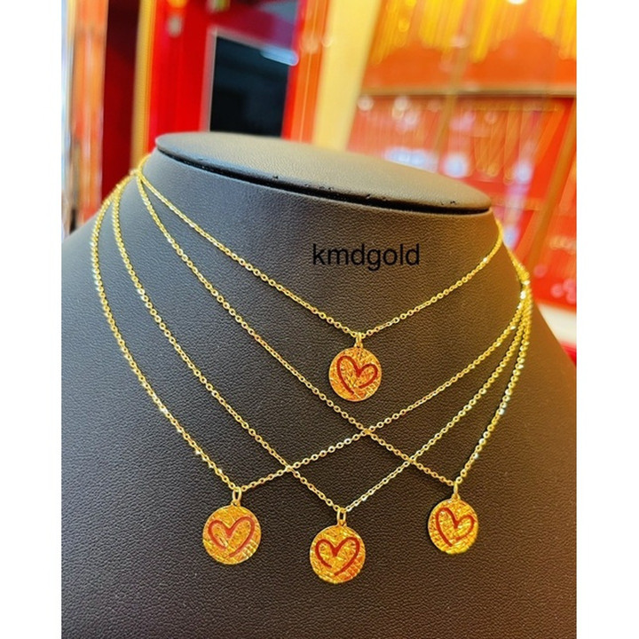 Genuine Gold Heart Pendant Necklace (1 Salung)