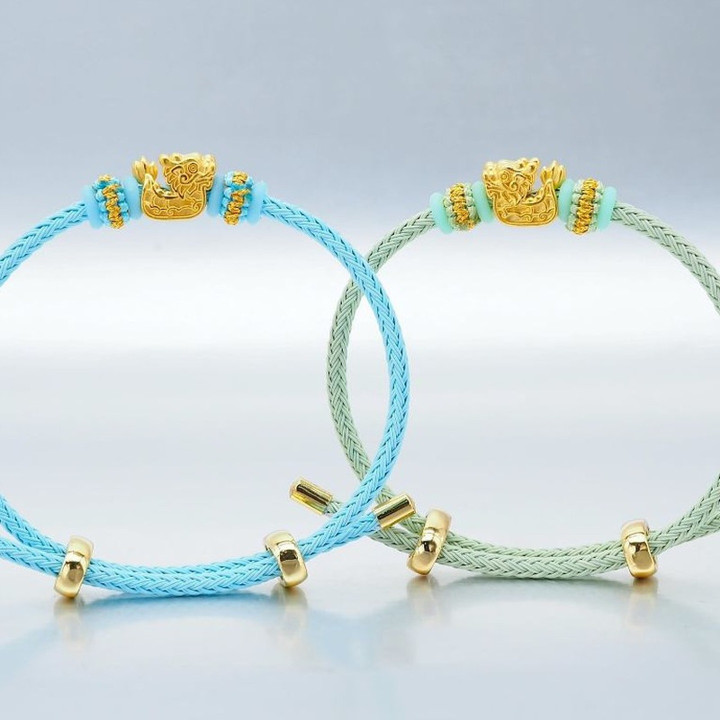 纯金安雅吊坠：迷你龙舟收藏品