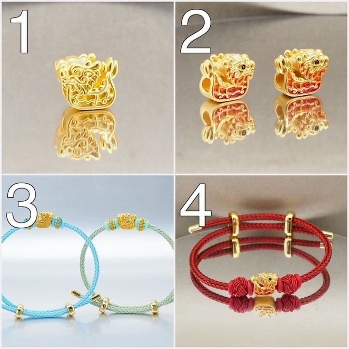 纯金安雅吊坠：迷你龙舟收藏品