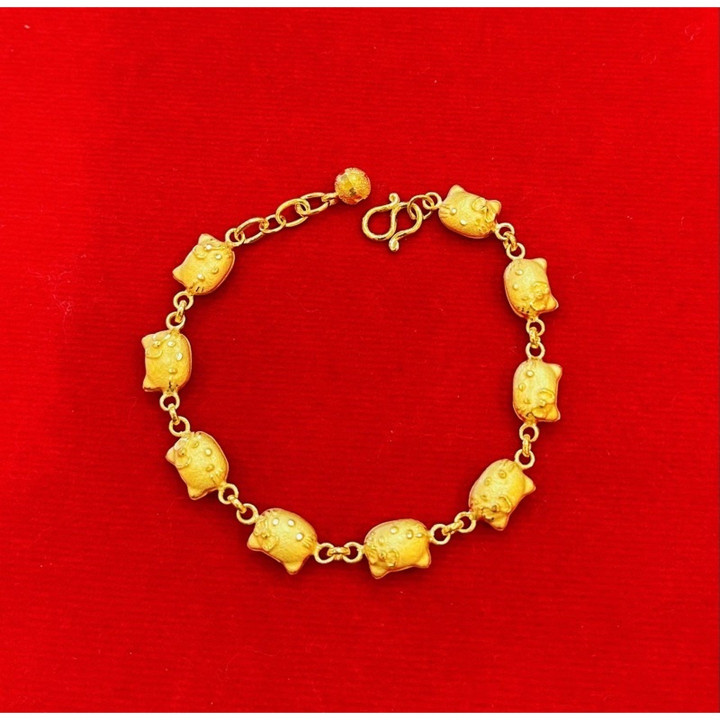 Pure 24k Gold Bracelet - KMDGold, Yaowarat Design