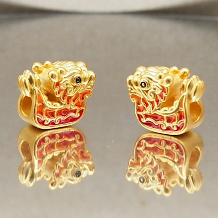 纯金安雅吊坠：迷你龙舟收藏品