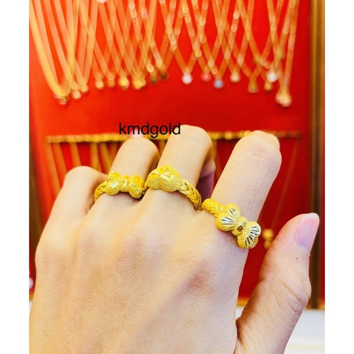 96.5%纯金戒指 | 编织蝴蝶结/心形设计