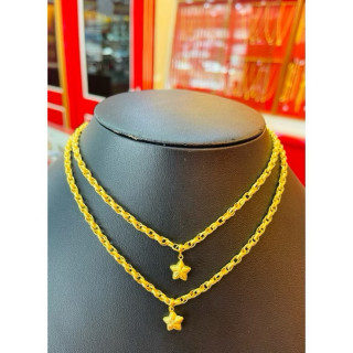 扭曲心形吊坠项链（14k金）