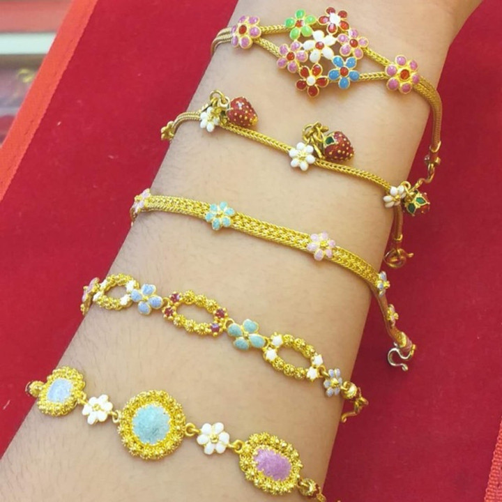 Pure Gold Bracelets | KMDGold - Enamel Designs