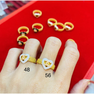 正品96.5%纯金戒指 - 白金珐琅饰面