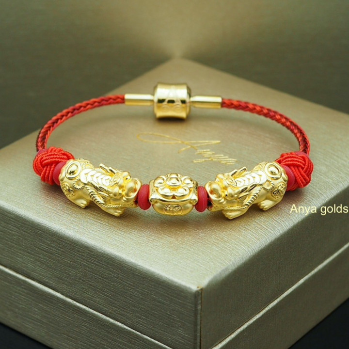 Pure Gold Pixiu Ingot Pendant - Wealth & Luck Charm