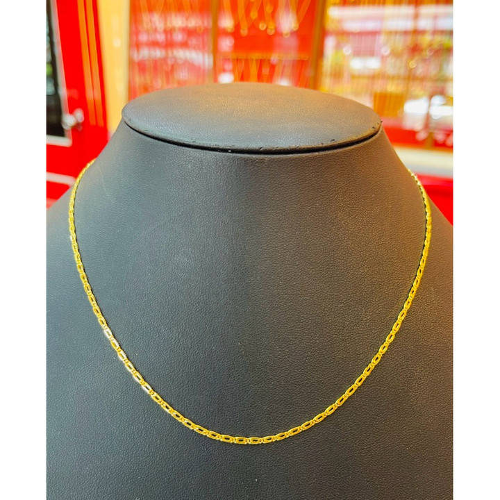 正品96.5%黄金项链 - 扁平扭纹设计