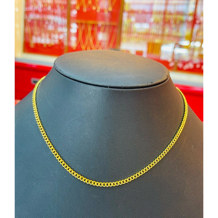 正品96.5%黄金项链 - 扁平扭纹设计