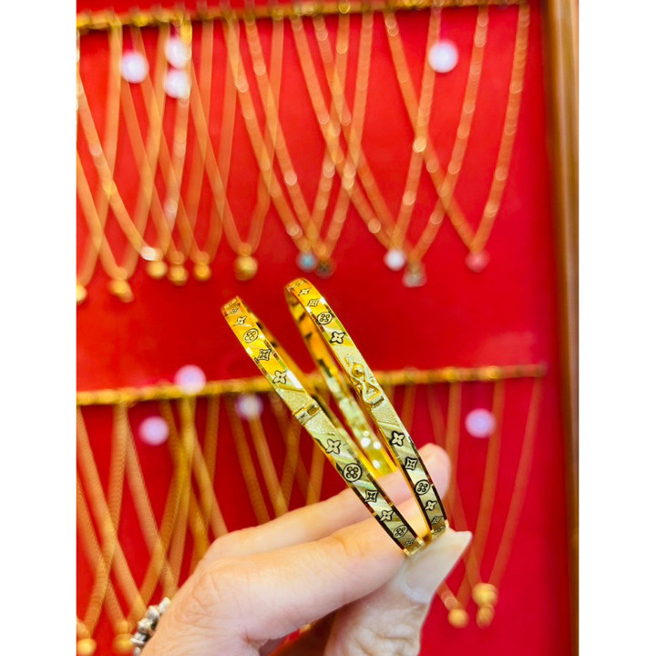 真金手镯 | 14K 双色设计