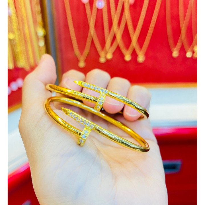 真金手镯 | 14K 双色设计