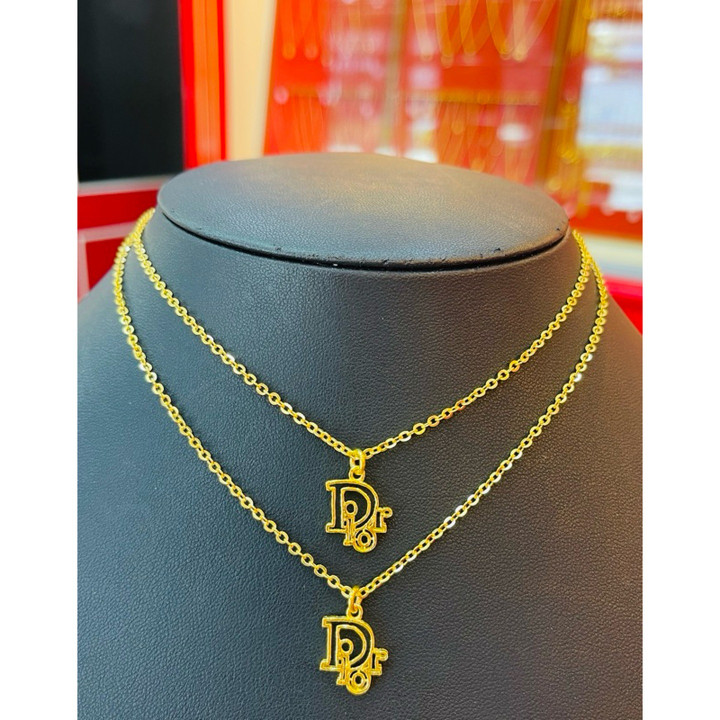 Ensemble collier et pendentif en or 14 carats véritable - Kmdgold