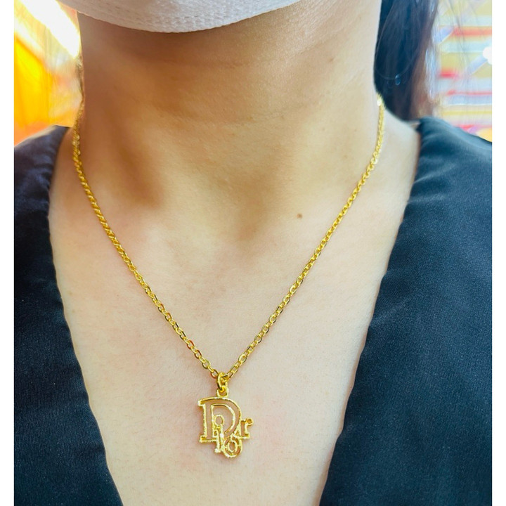 Ensemble collier et pendentif en or 14 carats véritable - Kmdgold